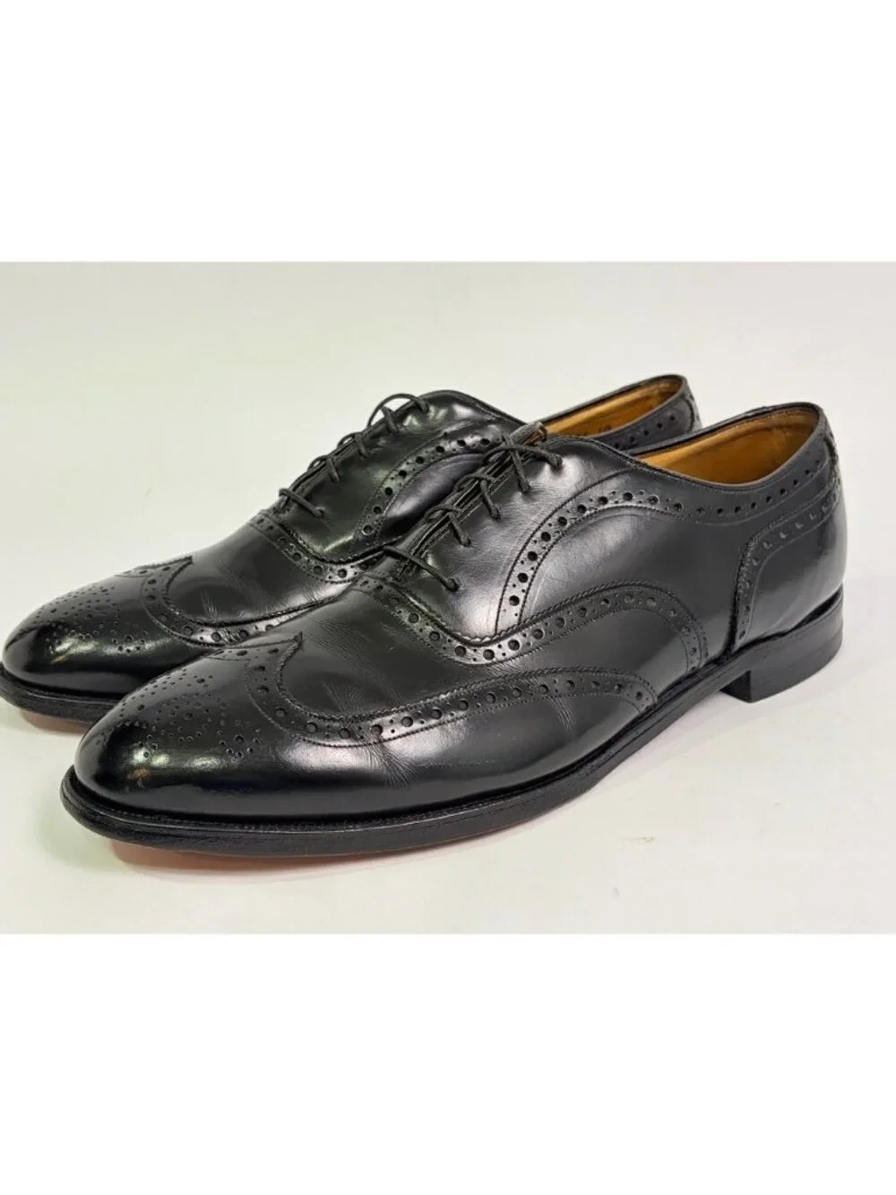 RARE Johnston & Murphy Aristocraft Wingtip Oxford Shoes Men 13 C HANDMADE / VTG